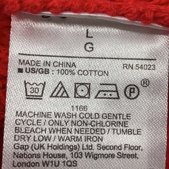 Gap Red Off Shoulder Wide Neck Cotton Knit Sweater L cozy cabincore holiday - Picture 5 of 5